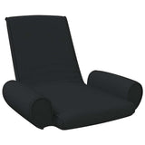 Folding Floor Chair Black Fabric - Front View