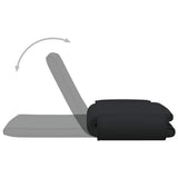 Folding Floor Chair Black Fabric - Rear View