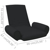 Folding Floor Chair Black Fabric - Close-Up Angle