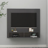 Wall TV Cabinet Grey 102x23.5x90 cm Engineered Wood