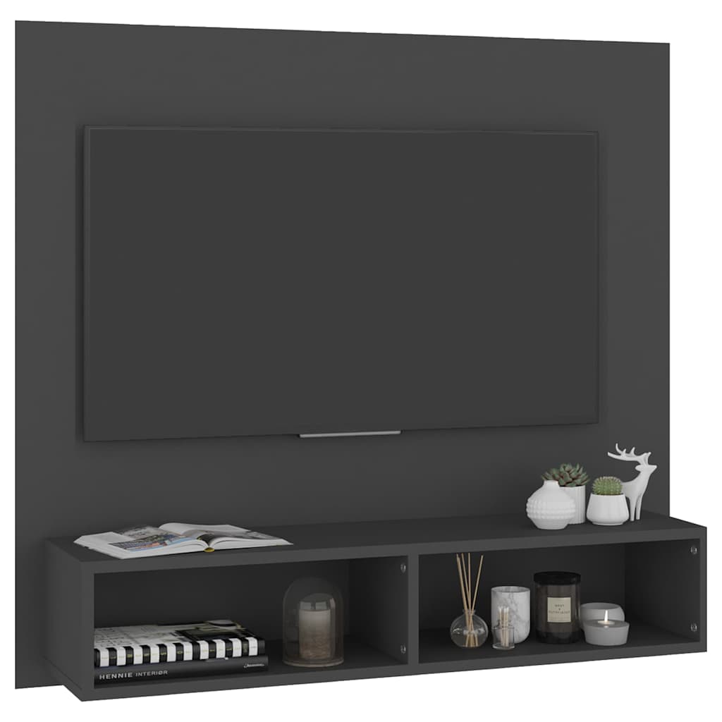 Wall TV Cabinet Grey 102x23.5x90 cm Engineered Wood