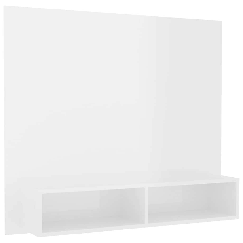 Wall TV Cabinet High Gloss White 102x23.5x90 cm Engineered Wood