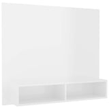Wall TV Cabinet High Gloss White 102x23.5x90 cm Engineered Wood - Front View