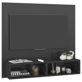 Wall TV Cabinet High Gloss Grey 102x23.5x90 cm Engineered Wood