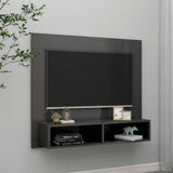 Wall TV Cabinet High Gloss Grey 102x23.5x90 cm Engineered Wood