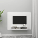 Wall TV Cabinet White 135x23.5x90 cm Engineered Wood - Side View