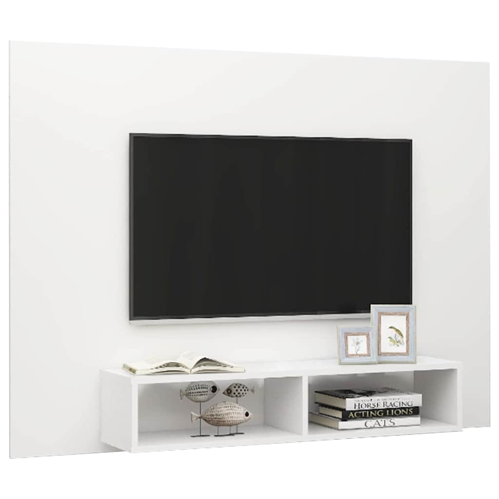 Wall TV Cabinet White 135x23.5x90 cm Engineered Wood