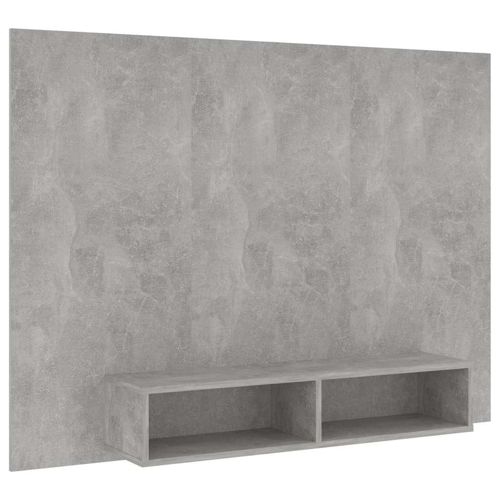Wall TV Cabinet Concrete Grey 135x23.5x90 cm Engineered Wood