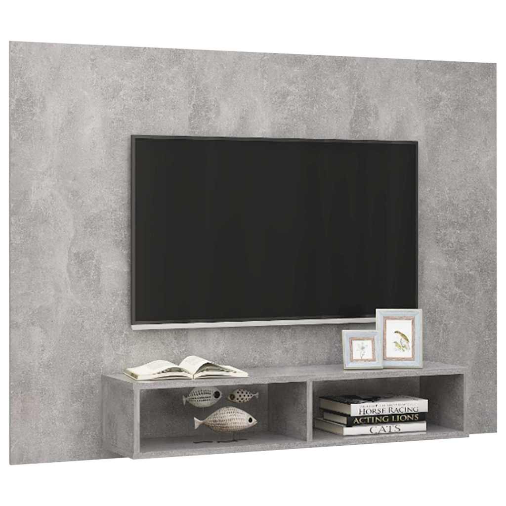 Wall TV Cabinet Concrete Grey 135x23.5x90 cm Engineered Wood