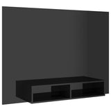 Wall TV Cabinet High Gloss Black 135x23.5x90 cm Engineered Wood