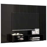 Wall TV Cabinet High Gloss Black 135x23.5x90 cm Engineered Wood
