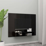 Wall TV Cabinet High Gloss Black 135x23.5x90 cm Engineered Wood