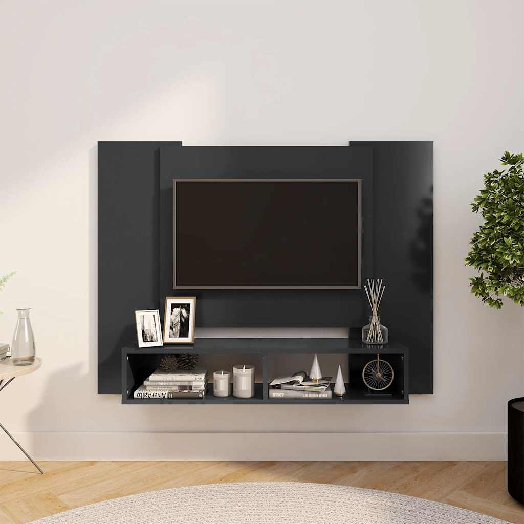 Wall TV Cabinet Grey 120x23.5x90 cm Engineered Wood