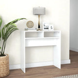 Console Table White 78x30x80 cm Engineered Wood - Side View