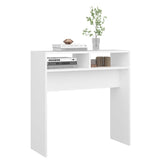 Console Table White 78x30x80 cm Engineered Wood - Top-Down View