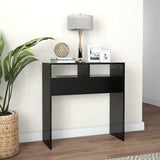 Console Table Black 78x30x80 cm Engineered Wood - Side View