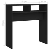 Console Table Black 78x30x80 cm Engineered Wood - Close-Up Angle