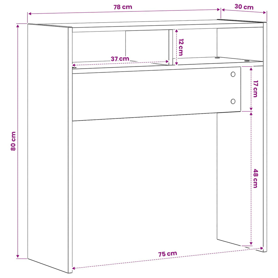 Console Table Sonoma Oak 78x30x80 cm Engineered Wood