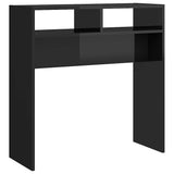 Console Table High Gloss Black 78x30x80 cm Engineered Wood - Front View