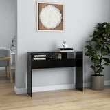 Console Table Black 105x30x80 cm Engineered Wood - Side View