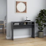 Console Table Grey 105x30x80 cm Engineered Wood - Side View
