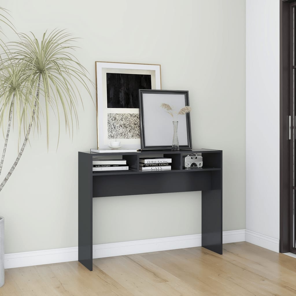Console Table Grey 105x30x80 cm Engineered Wood