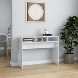 Console Table High Gloss White 105x30x80 cm Engineered Wood - Side View
