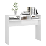 Console Table High Gloss White 105x30x80 cm Engineered Wood - Rear View