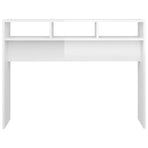 Console Table High Gloss White 105x30x80 cm Engineered Wood