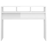 Console Table High Gloss White 105x30x80 cm Engineered Wood - Top-Down View