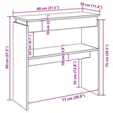 Console Table White 80x30x80 cm Engineered Wood