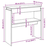Console Table Grey 80x30x80 cm Engineered Wood