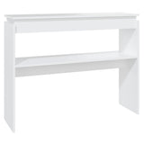 Console Table White 102x30x80 cm Engineered Wood - Front View