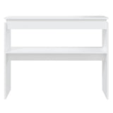 Console Table White 102x30x80 cm Engineered Wood - Top-Down View