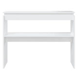 Console Table White 102x30x80 cm Engineered Wood - Side View