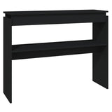 Console Table Black 102x30x80 cm Engineered Wood - Front View