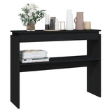 Console Table Black 102x30x80 cm Engineered Wood - 45-Degree Angle