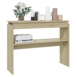 Console Table Sonoma Oak 102x30x80 cm Engineered Wood - 45-Degree Angle
