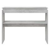 Console Table Concrete Grey 102x30x80 cm Engineered Wood - Top-Down View