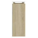 Console Table White and Sonoma Oak 102x30x80 cm Engineered Wood