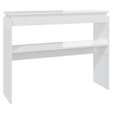 Console Table High Gloss White 102x30x80 cm Engineered Wood - Front View