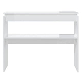 Console Table High Gloss White 102x30x80 cm Engineered Wood - Side View