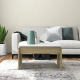 Coffee Table White and Sonoma Oak 68x50x38 cm Engineered Wood - Side View