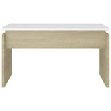 Coffee Table White and Sonoma Oak 68x50x38 cm Engineered Wood