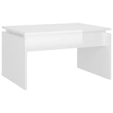 Coffee Table High Gloss White 68x50x38 cm Engineered Wood - Front View