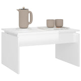 Coffee Table High Gloss White 68x50x38 cm Engineered Wood