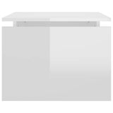 Coffee Table High Gloss White 68x50x38 cm Engineered Wood - Rear View