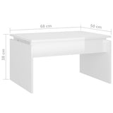 Coffee Table High Gloss White 68x50x38 cm Engineered Wood - Close-Up Angle