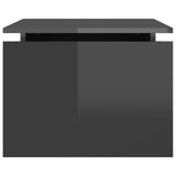 Coffee Table High Gloss Grey 68x50x38 cm Engineered Wood - Rear View