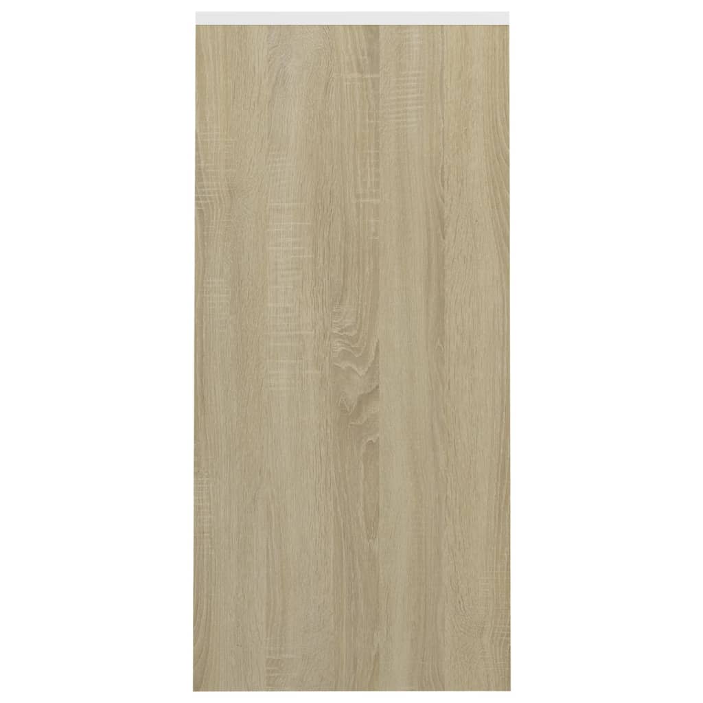 Notebook Desk White and Sonoma Oak 102.5x35x75 cm Engineered Wood